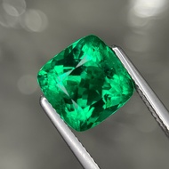 6 Ctw Lab Grown Emerald (Hydrothermal) Cushion Shape w/inclusion 11 (mm)
