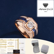 ［Aurumbelle］Silver 925 original diamond ring for men fashiondomineering gem rings Cincin