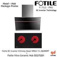 Fotile Chimney Hood JQG9009T + Fotile Ceramic Hob EEG75201