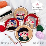 DIY Milk Tea Ruffled Wool Embroidery Set - Punch Needle Decor - Meaningful Handmade Gift