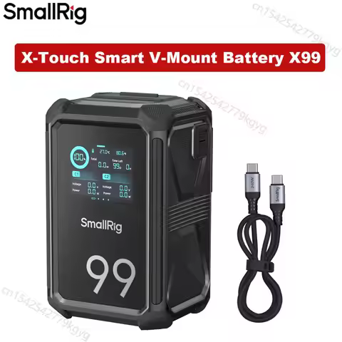 SmallRig X-Touch Smart Triple-Proof V-Mount Battery X99 IP54 Drop-Resistant 2.0" HD Color Screen