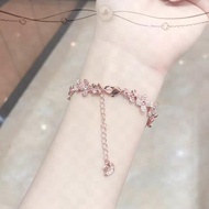 ELDERFLOWER Fashion Rose Gold Flower Bracelet Ladies Temperament Elegant Bracelet Give Girlfriend Lo
