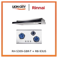 RinnaI-RH-S309-GBR-T-Cooker Hood + RB-93US Stainless Steel Hob