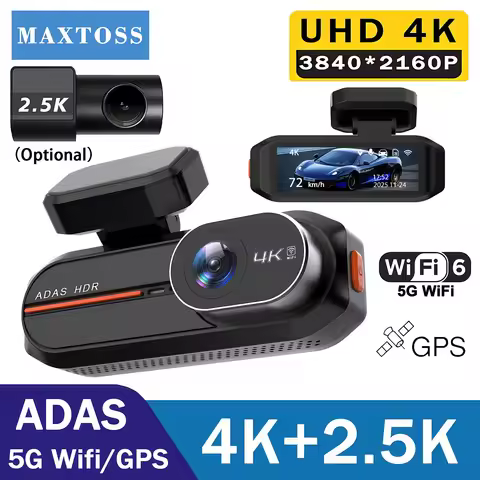 UHD 4K 3840*2160P Dash Cam ADAS WiFi GPS Front 4K Rear 2.5K DVR Video Recorder 24H Night Vision Dash