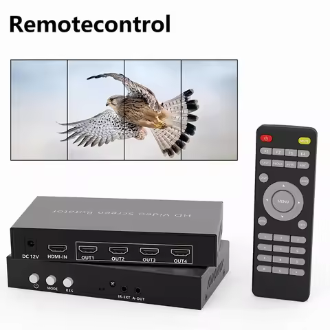 1IN 4 OUT TV splicing Wall Processor Support Horizontal Vertical Screen Splicing with one click Rota