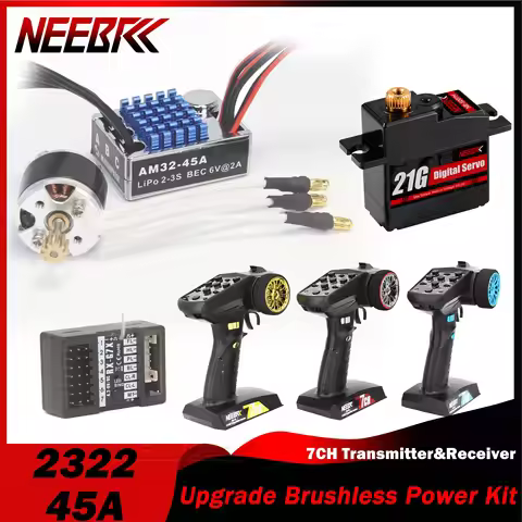 2322 Brushless Motor 45A ESC 7CH Transmitter Receiver 21g Servo RC Outrunner Crawler Upgrade Kit for