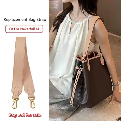 Genuine leather bag strap for Lv neverfull M Tote bucket bag shoulder strap Bag Belt Cowhide Bag Rep