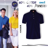 NAVY BLUE HC0101 POLO HONEYCOMB 60% COTTON/40% POLYESTER COLLAR SHORT SLEEVE TSHIRT UNISEX KEMEJA BI