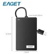 EAGET | Eaget 2.5-inch SATA SSD/HDD CASE 5Gbps External Enclosure Type-C USB3.0 Cable Maximum 6TB fo