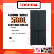 Toshiba 580L Refrigerator GR-RF608WI-PMY(52) Inverter GRRF608WIPMY (Gem Blue) Fridge Peti Sejuk / Mo