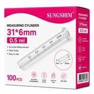 Syringe 0.5 mL 31G Water Measuring Cylinder 6 mm (Pack Of 10–100 Pieces)