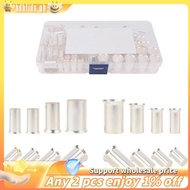 100Pcs AWG 4 2 1 2/0 Wire Copper Crimp Connector Non Insulated Ferrules Pin Cord End Terminal Assort