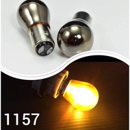 2pcs Amber 1157 2057 3496 7528 BAY15D Chrome Plated Bulb Silver Turn Signal 12V