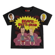 B3AV1$ 4ND BUTT H3AD FILM CARTOON TSHIRT OVERSIZE UNISEX BLACK - TFIKS