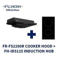 FUJIOH FR-FS2290R Made-in-Japan Slim Cooker Hood (Recycling) + FH-ID5125 Domino Induction Hob with 2 Zones
