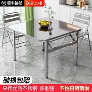 Stall Integrated Folding Table Table Household Barbecue Night Market Outdoor Stainless Steel Portabl
