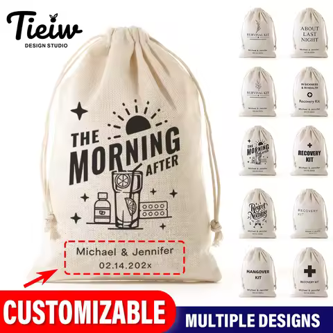 30pcs Personalized Hangover Kit Bags-Tieiw-Custom Wedding Favor Recovery Kit Pouches For Party Celeb