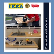 IKEA Knoxhult Kitchen Cabinet Installation Service Metod Cut Worktop Install Sink Stove Tebuk Lubang Pasang Dapur