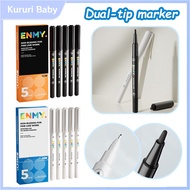 5pcs ENMY Double-Headed Marker Set Acrylic Marker Dual Tip Fineliner Pens Quick-drying Waterproof EN