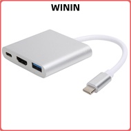 WININ TypeC Docking Station, TypeC to HD Compatible USB PD USD3.0 & PD 100W 3 in 1 Type-C Hub, Plug 
