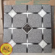 Keramik Lantai Teras Garasi Kasar Matt Motif Hexagon 40x40 Hummer Grey