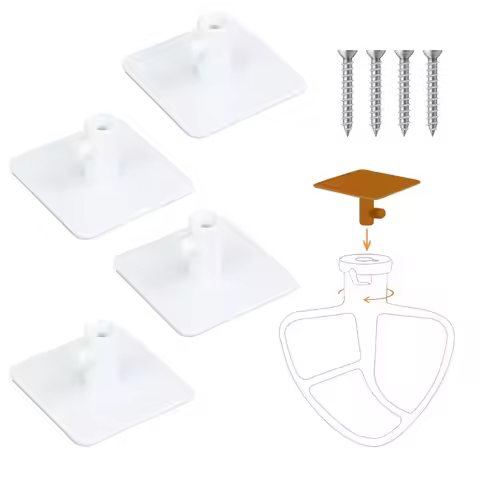 4Pcs Mixer Attachment Holder Kitchen Stand Mixer Accessory Stand Hanger Under Cabinet Dough Hook Sto