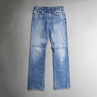 < White Wood 11 > VINTAGE LEVIS 517 DENIM American Made Light Blue Zipper Boot-Shaped Flared Trouser