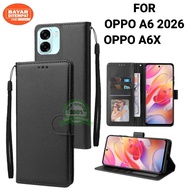 Casing Hp Cover hp Untuk OPPO A6 2026 / OPO A6X Leather Flip Case Dompet