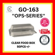 [READY STOCK] 🔥BENXON OPS-163/GO-163 Bakery Disposable Plastic Clear Food Box with Lock 50pcs/Bekas 