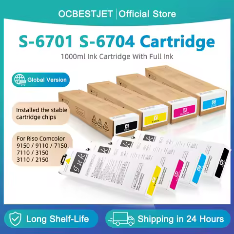For Riso ComColor X1 Ink Cartridge S-6701G S-6702G S-6703G S-6704G For 9150/9110/7150/7110/3150/3110