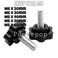 M6 STAR KNOB BOLT / THICK M6 STAR KNOB / M6 HANDLE BOLT KNOB / EAR BOLT