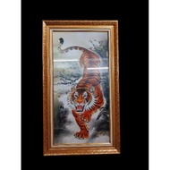 Tiger Picture Frame Auspicious To Enhance Feng Shui Power Prestige Clear Glass Photo Size 15 裏30 Inc