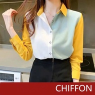 🍄Ready Stock⚡Women's Spring Autumn Korean Style Shirt Long Sleeve Chiffon Plus Size Blouse Murah Labuh Women Clothes Blause Wanita Baju Kemeja Perempuan