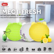 IMEC I-FRESH NO SPLASH URINAL SCREEN MAT, LIGHT GREEN/ WHITE/ YELLOW, DOUBLE-SIDED NEEDLE