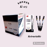 (12 PCS) Lovein Zhixin K-03 Click Ballpoint Pen - Gel Pen - Ballpen - Ballpoint K-03 Lovein Black Re