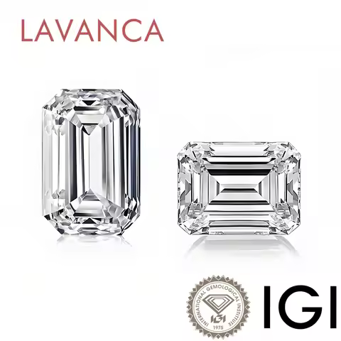 LAVANCA 1.0-5.0Carat Emerald Cut Lab Created Diamonds CVD/HPHT D/E Color Lab Grown Loose Diamond IGI