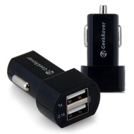 GEEKROVER DUAL USB OUTPUT MINI CAR CHARGER ADAPTER FOR IPHONE IPAD IPOD