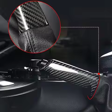 Carbon Fiber Textured Front Handbrake Brake Handle Cover Scratch-resistant Automotive Interior For B