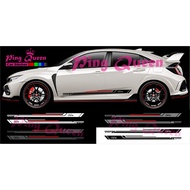 CIVIC SIDE BODY STICKER LIST NEWEST MOTIF CUTTING HONDA CIVIC CAR STICKER