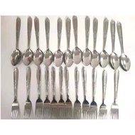 12PCS STAINLESS STEEL SPOON AND FORK 1.5mm THICK / KUTSARA AT TINIDOR CUTLERY SET MAKAPAL 555 ( 268)