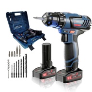 4S Professional S112T High Torque Cordless Screw Driver Power Drill 18V Batteries (2 Pcs) + Bits Set S112-T (13 Pcs)