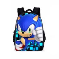 OKADY กระเป๋านักเรียนลายการ์ตูน Sonic สามชิ้นกระเป๋าเป้สะพายหลังกระเป๋านักเรียนประถมและรองกระเป๋าใส่ปากกา