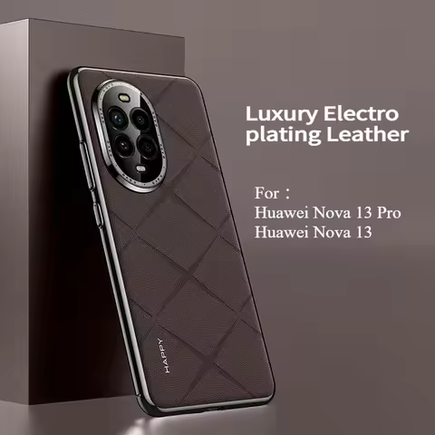 For Huawei Nova 13 Pro Case Luxury Electroplating Stripe Leather PC Back Cover For Huawei Nova 13 Sh