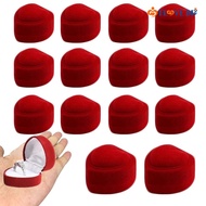 Portable Red Heart Shaped Ring Box/ Valentine's Day Flocking Ring Packaging Box/ Engagement Wedding 