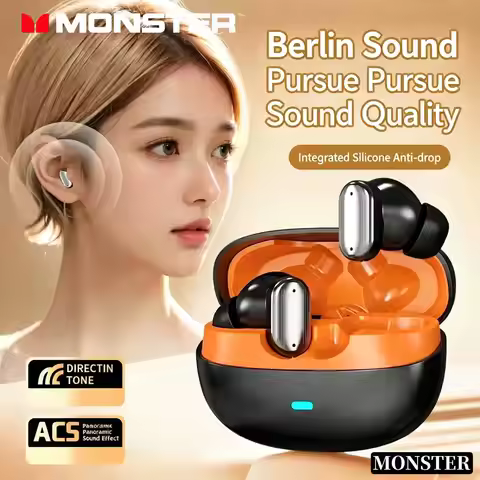 Monster Wireless Bluetooth Earburd ANC Noise Reduction Hi-Fi Headphone Sweatproof Sport Earphone Lon