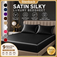 Stenback Silk Satin Bedsheet, Silk bedsheet and pillow case Full Garterized Smooth & Silky Bedsheet