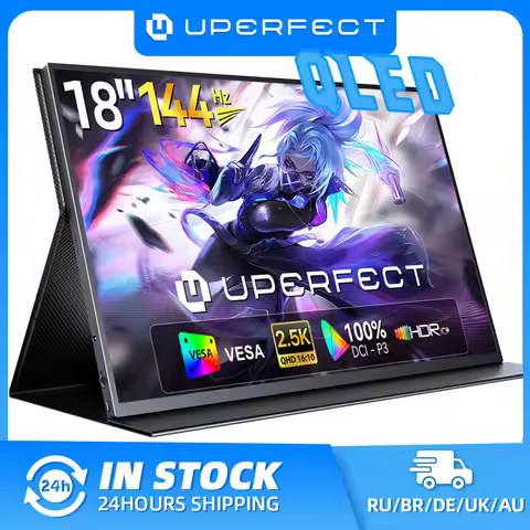 UPERFECT Portable Monitor 18" 2K 144Hz Gaming Display 2560x1600 QHD 100% DCI-P3 HDR Laptop Second Sc