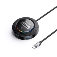 ORICO 4-IN-1 USB HUB 5GBPS RGB (0.3M,1.8M) Type-C Cable w/ SD/TF Card Reader & USB 3.0 Ports YKR5-C3