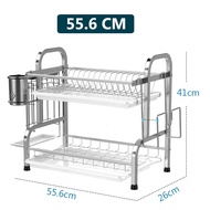 JAN ชั้นวางจาน GSlife ชั้นวางจาน ปรับความยาวได้ ที่คว่ำจานชามสแตนเลส ชั้นวางจานแบบยืดหดได้ ชั้นวางกร