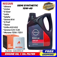 ✬With Original Oil Filter Nissan 10W40 Semi Synthetic Engine Oil (4L) Almera  Livina  Latio  Sylphy  Teana 10W-40❃